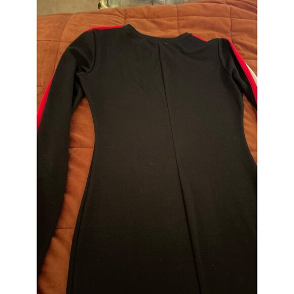 Zara Trafaluc women’s sz S Black Long Sleeve Bodycon Dress ,Red & White Striped‎ - Picture 15 of 16